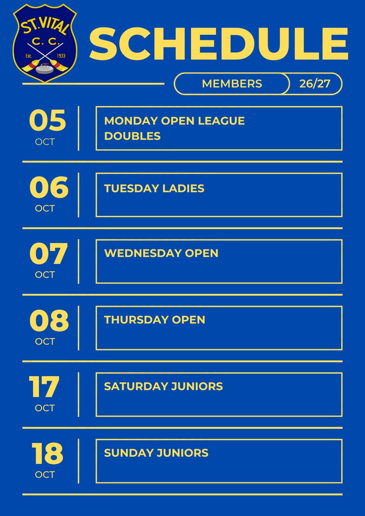 2026-27 Season Start Dates