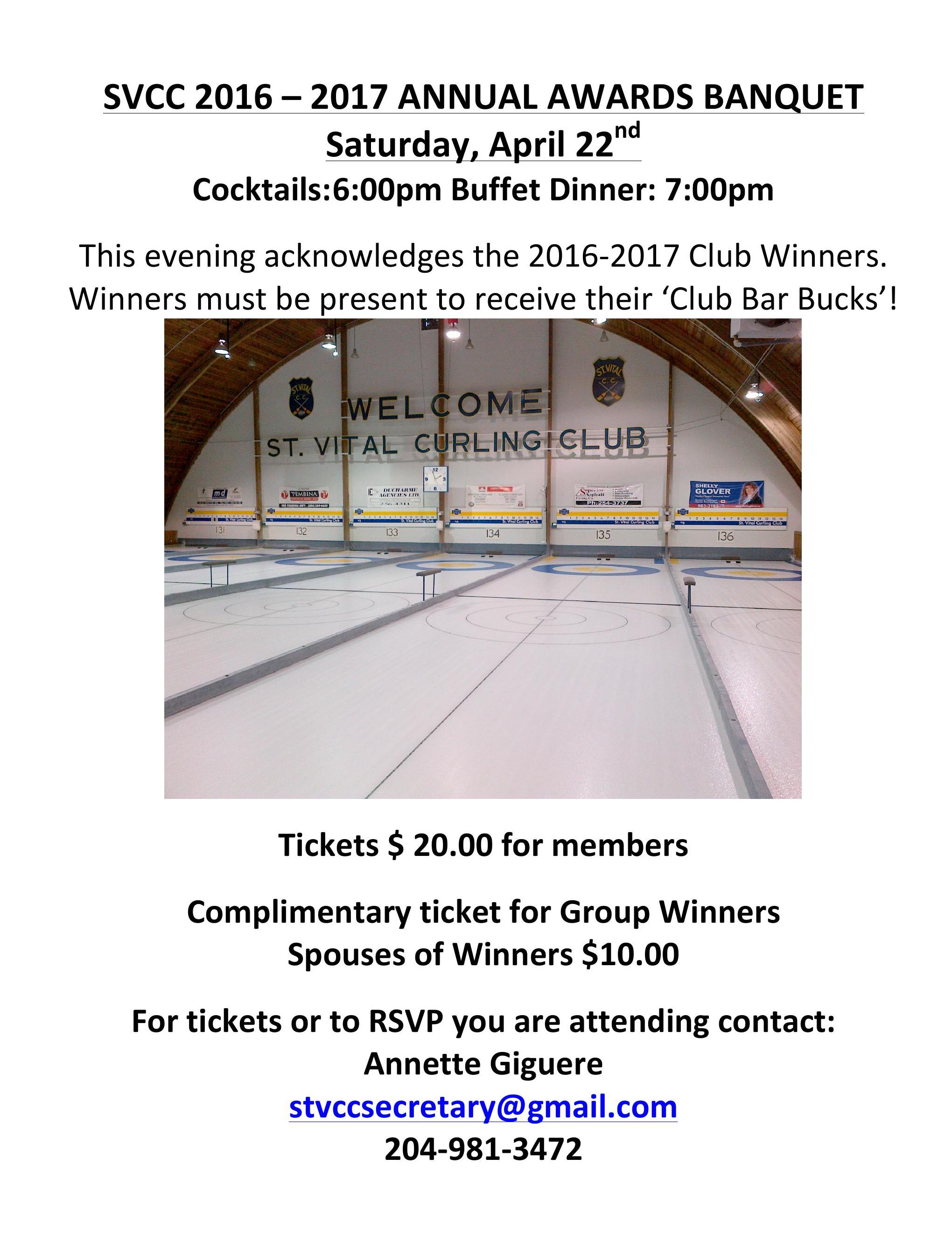 SVCC 2016 – 2017 ANNUAL AWARDS BANQUET