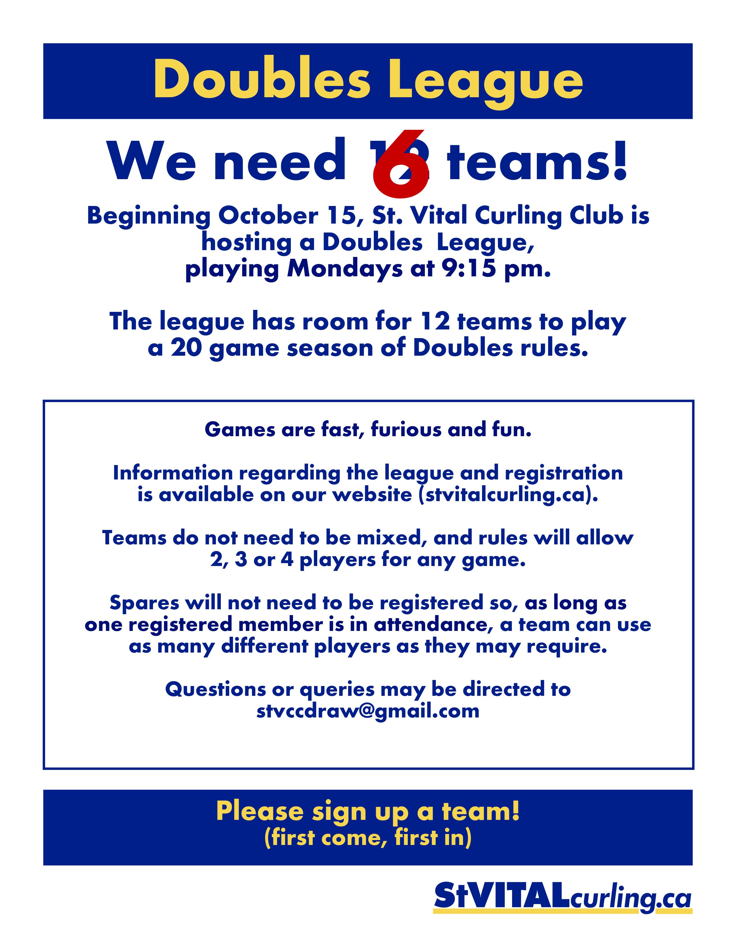 2018-19 Doubles Online Registration