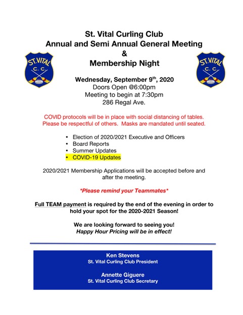 AGM/SAGM & Membership Night