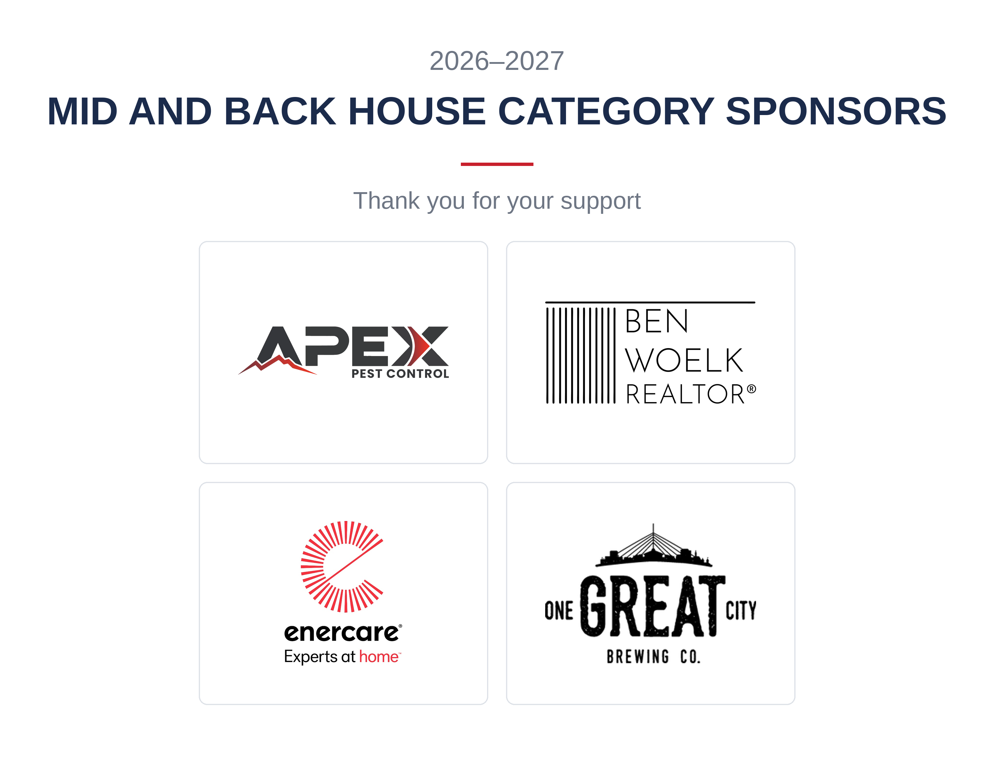Mid & Back House Sponsors